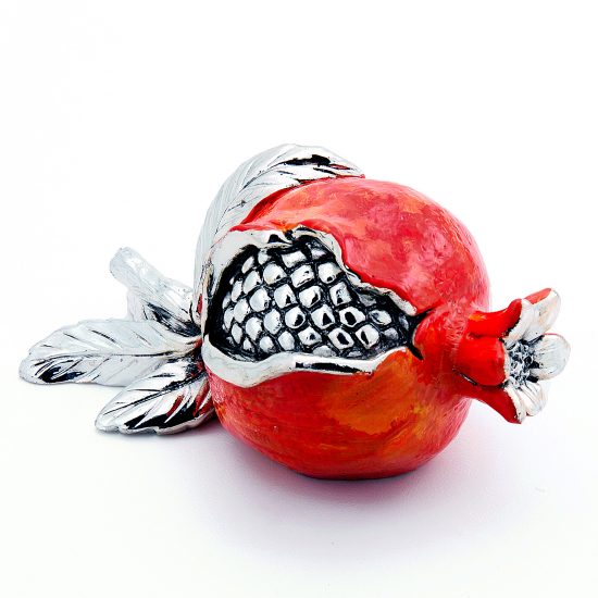 Italian Silver Red Pomegranate Large