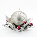 Italian Silver Leaves Candleholder