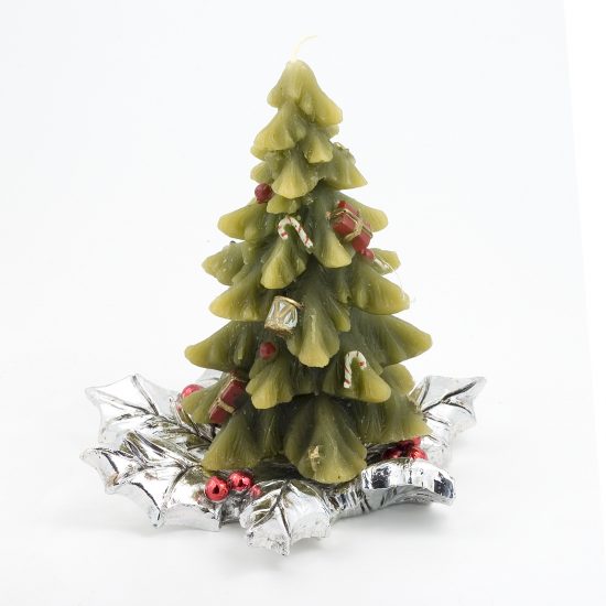 Italian Silver Candleholder with Christmas Tree